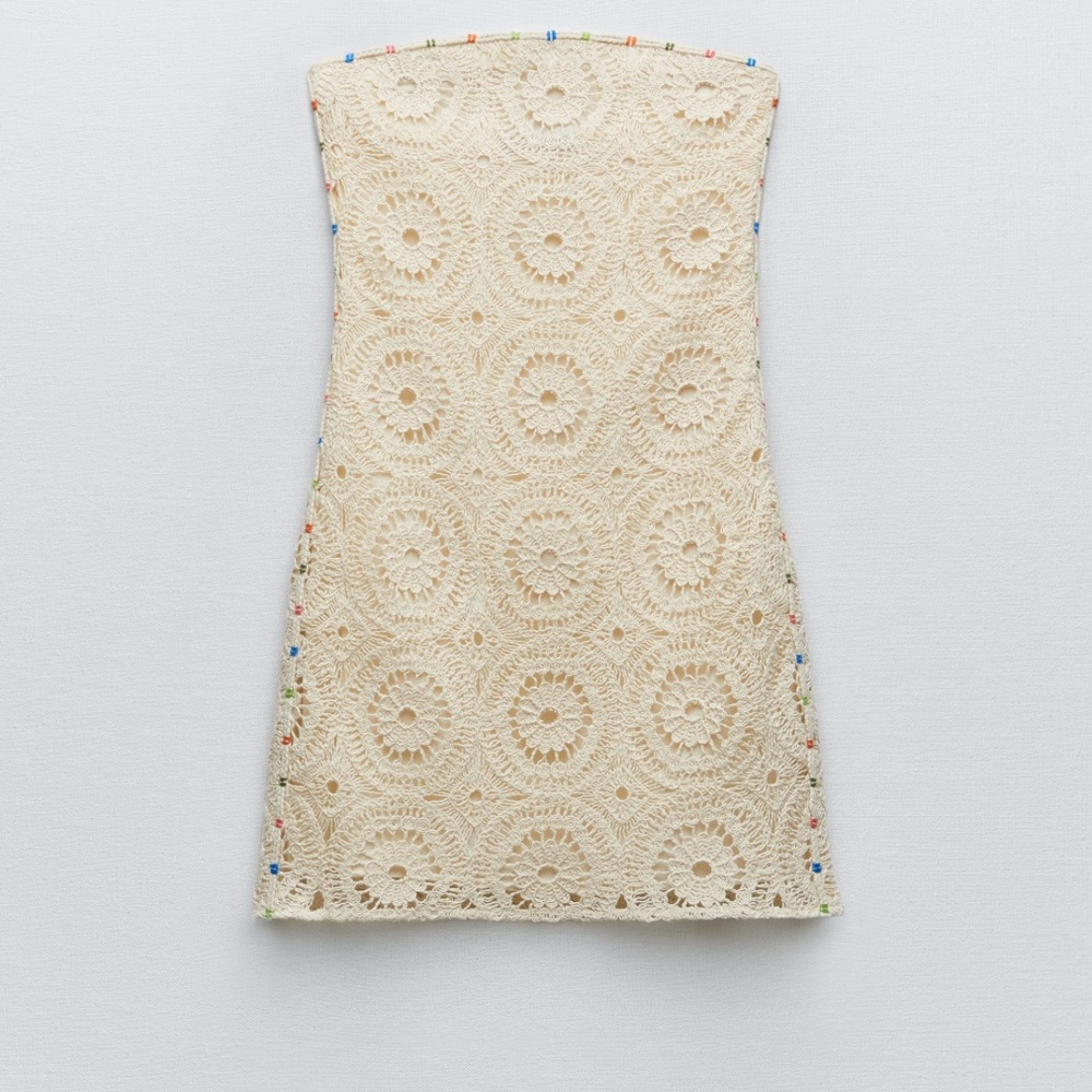 Zara STRAPLESS CROCHET DRESS